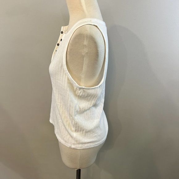 NWOT BP Rib Henley Tank in White (XL) - Picture 10 of 15
